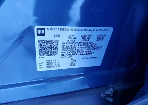 2024 GMC Terrain Slt из США, поврежденный, VIN 3GKALVEG6RL185027